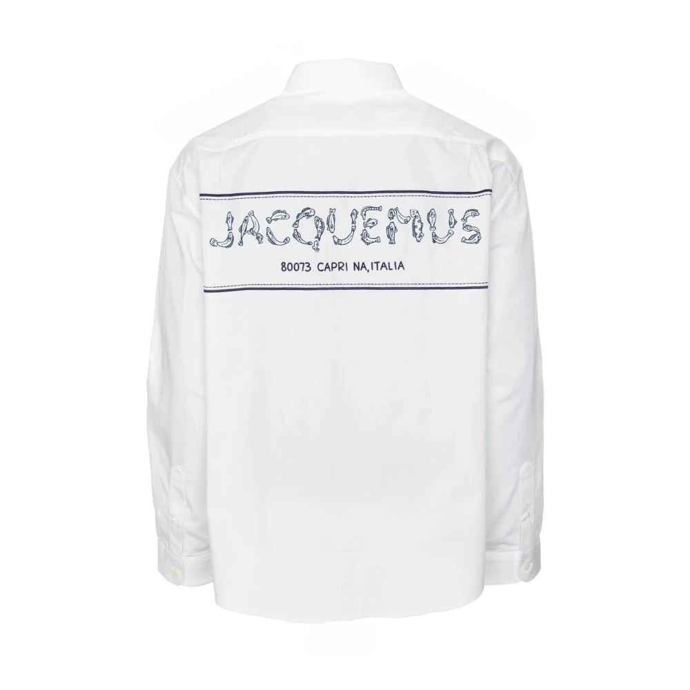 Jacquemus Simon Shirt Lange Mouw Visser Logo White Heren