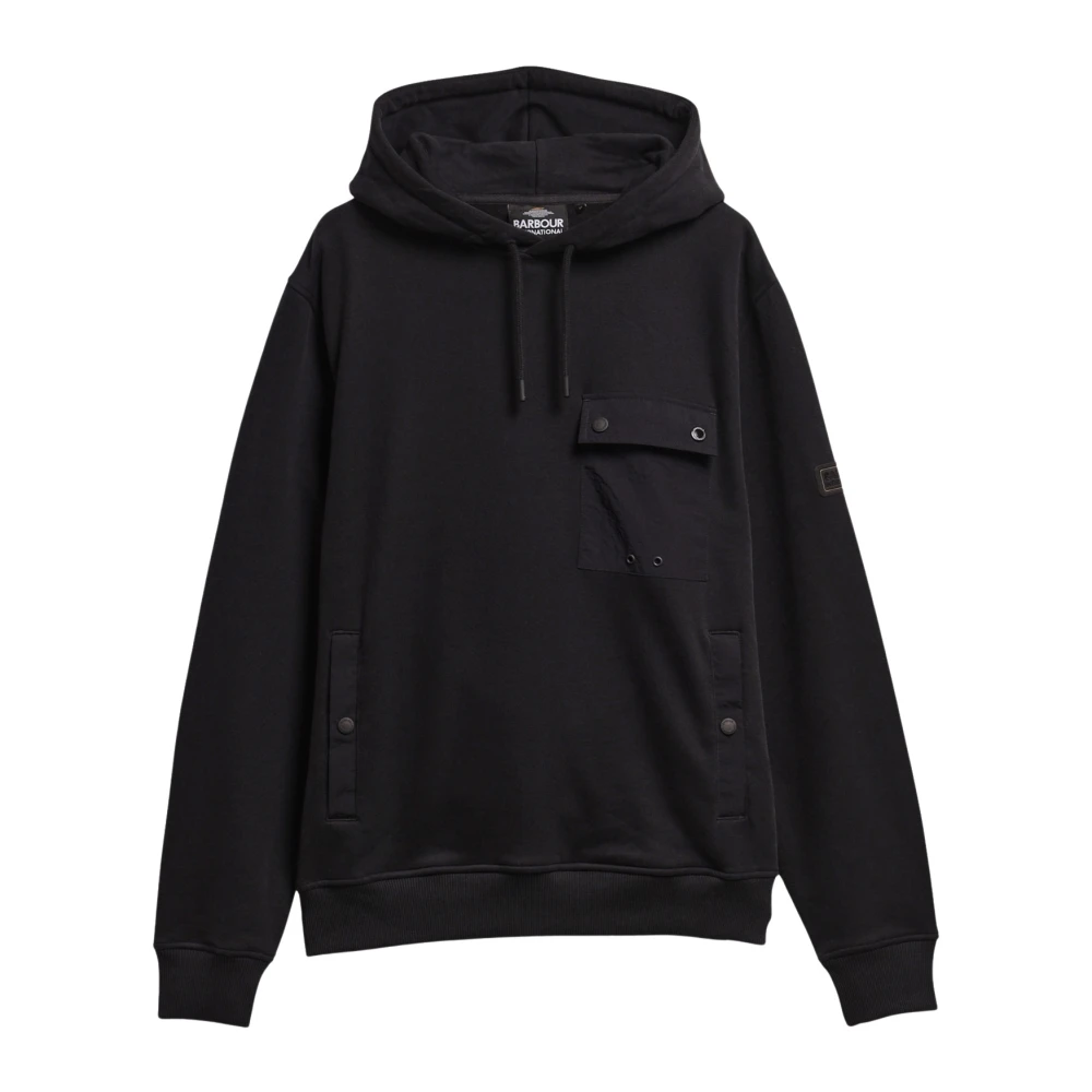 Barbour International Men's Inline Over The Head Cotton Hoodie - Black Bk11 - M - Image 3
