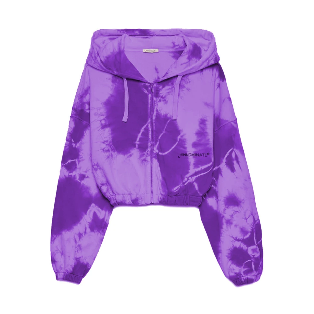 Hinnominate Elegante Paarse Katoenen Hoodie Purple Dames