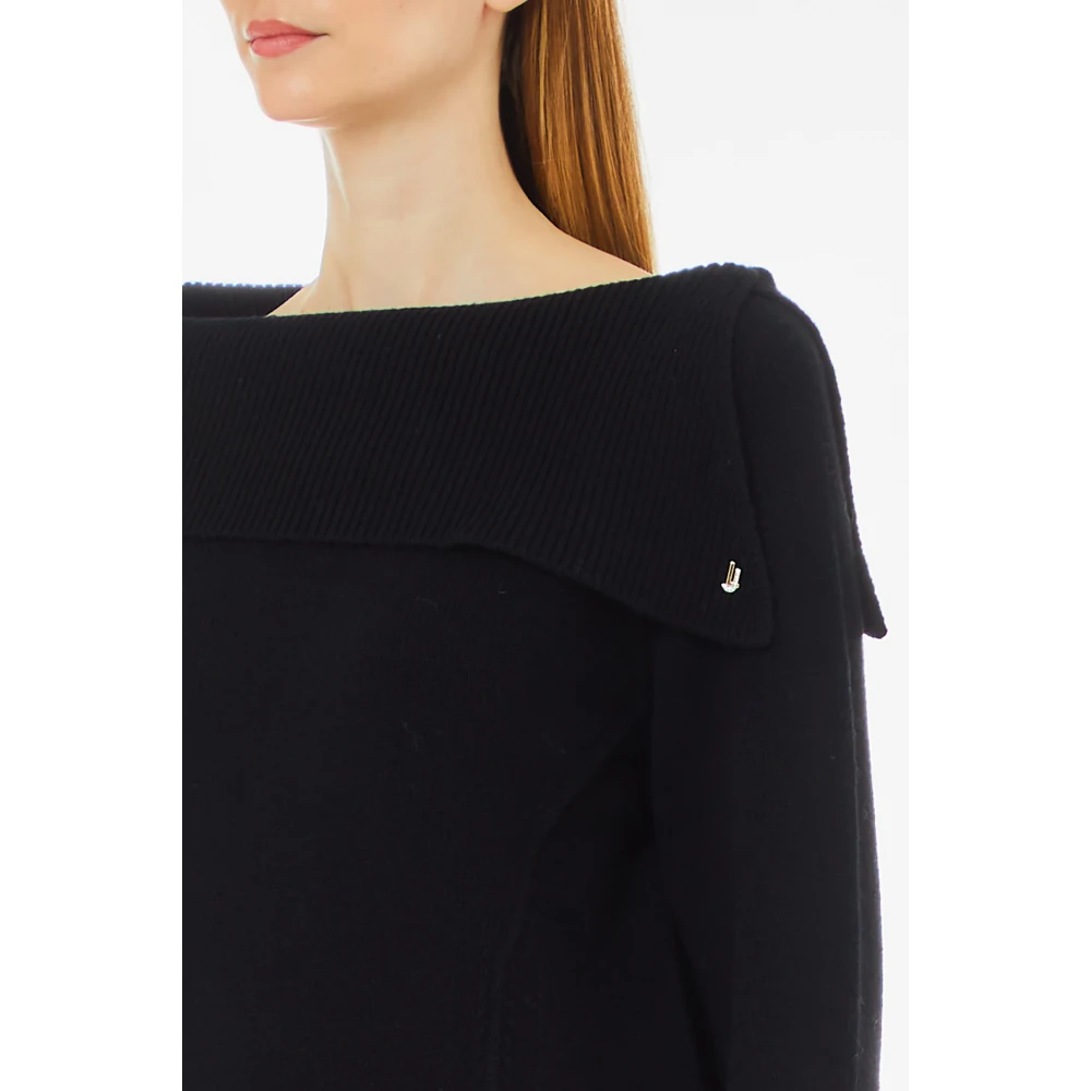 Liu Jo Gesloten Gebreide Trui met Ronde Hals Black Dames