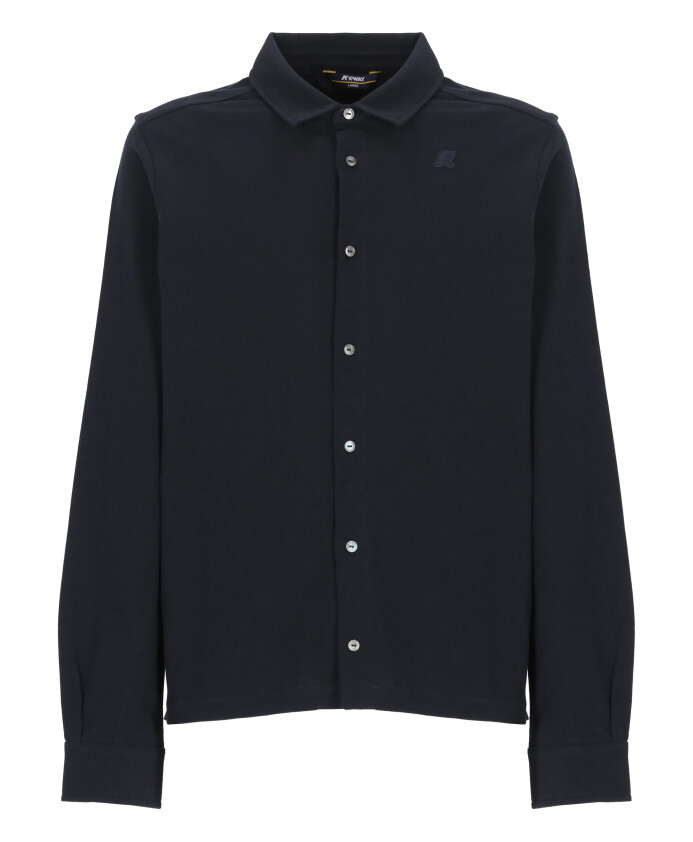 chemise-en-coton-bleu-avec-col