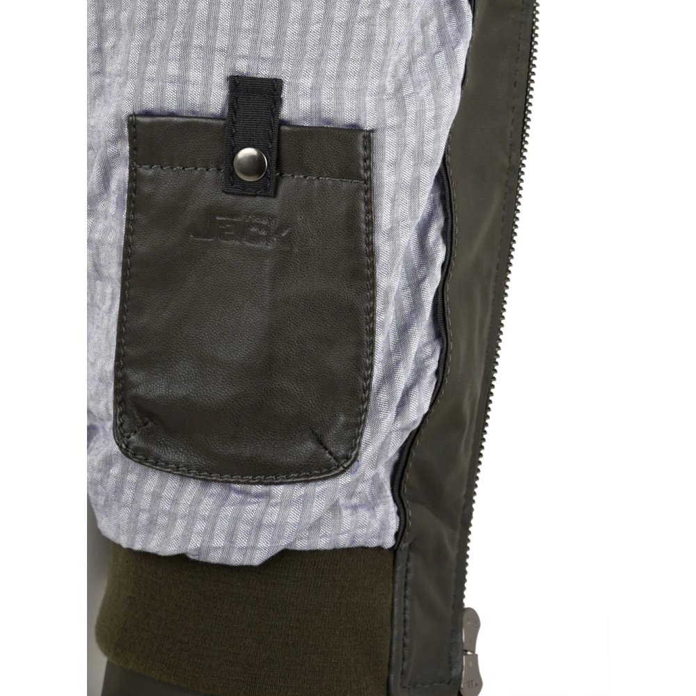 The Jack Leathers Derek Rib Tank Groene Leren Jassen Green Heren