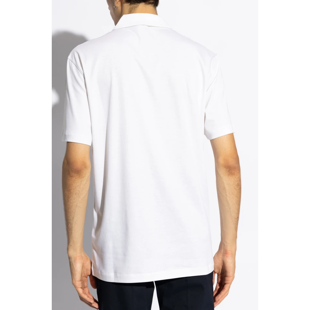 Giorgio Armani Polo met geborduurd logo White Heren