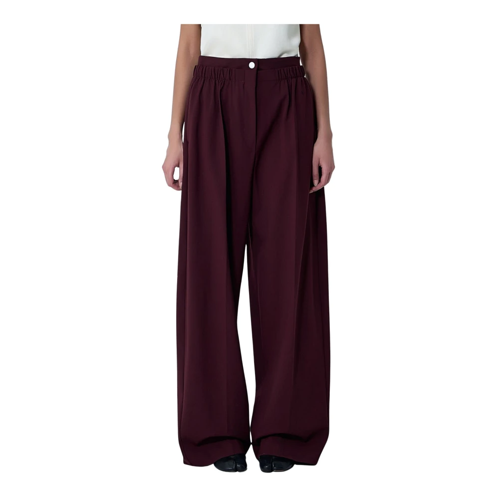Sportmax Vrouw Bruin Broeken Dames, M, Wol, Getailleerde Wollen Broek Met Stretchafwerking