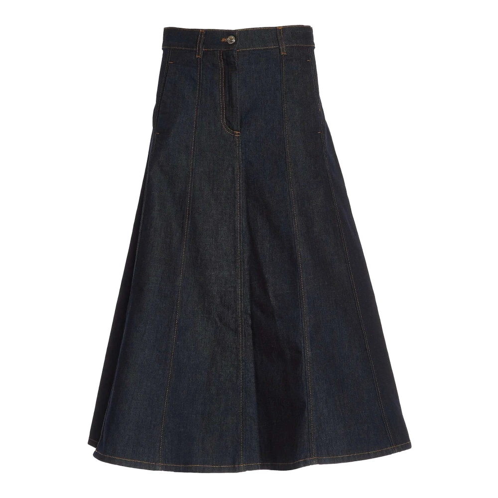 Department Five Wijdvallende Denim Rok Blue Dames