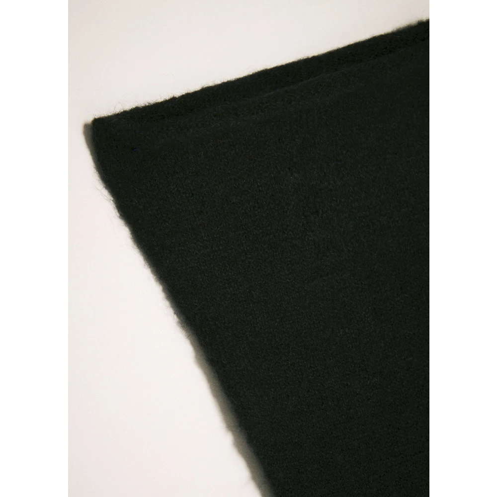 Rick Owens Wolmix Gebreide Lange Handschoenen Black Dames