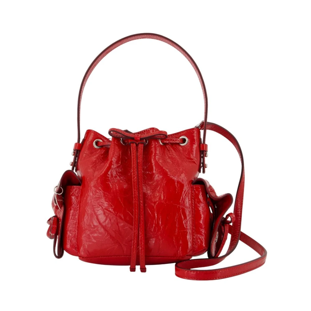 Acne Studios Women's Red Bucket Bags, One Size, Quilted Leather Crossbody Bag