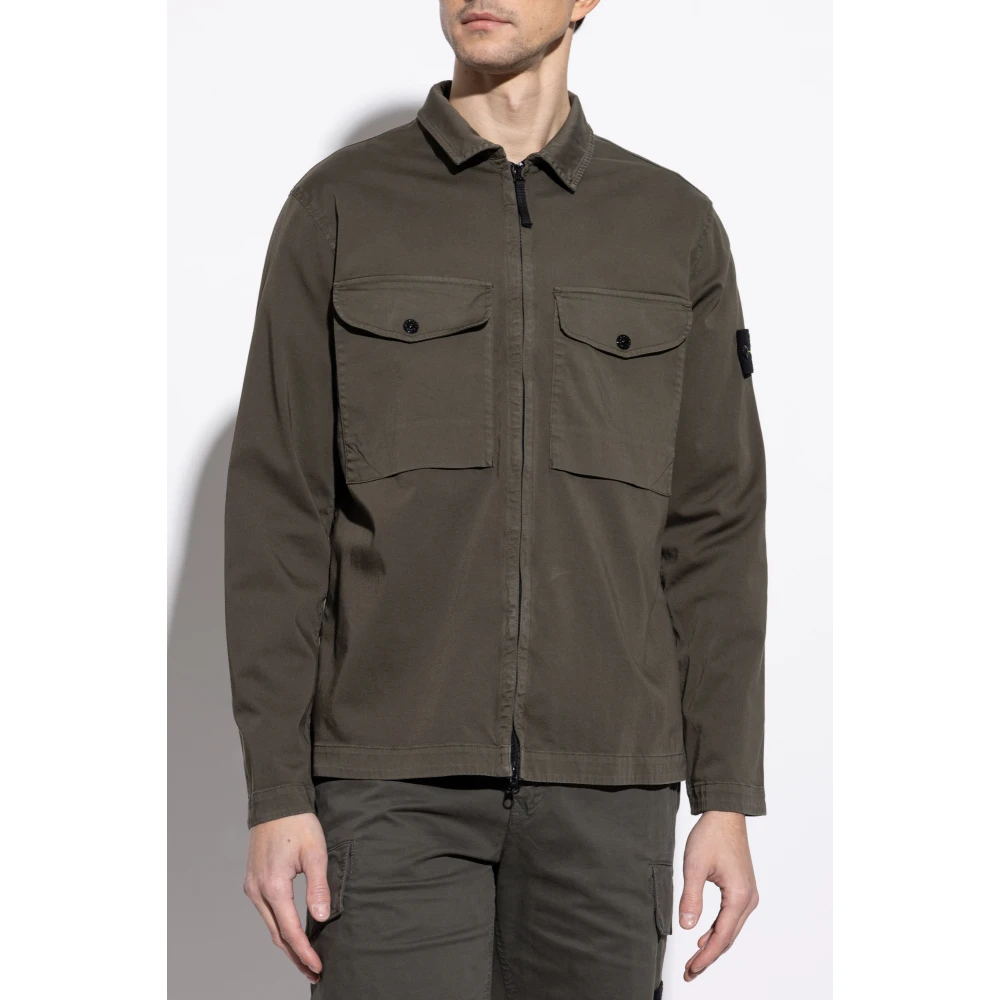Stone Island Shirt met logo Green Heren