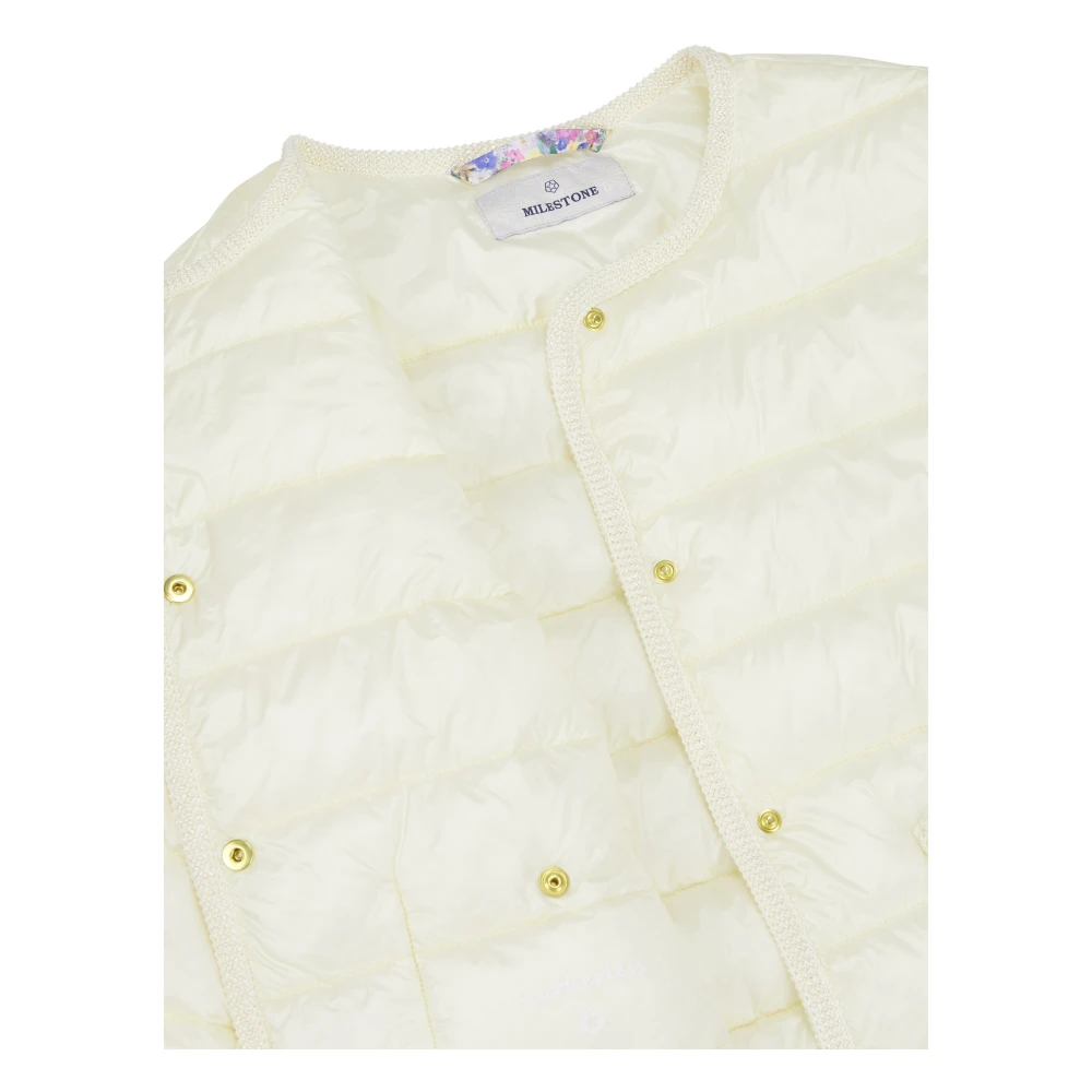 Milestone Gewatteerde Tweed Winterjas White Dames