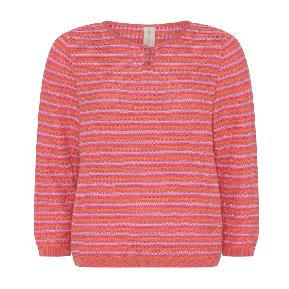 Skovhuus Bloesem 3 4 Mouw Pullover Blouse Pink Dames