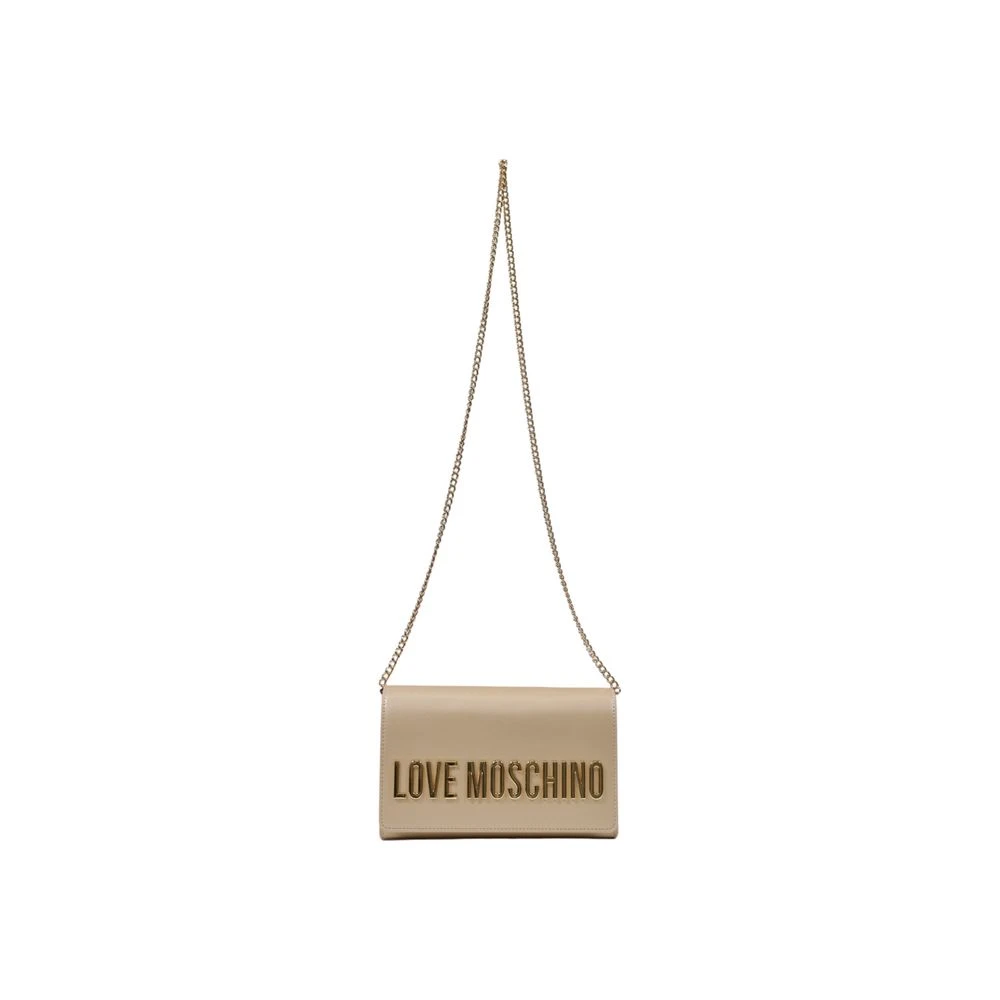 Love Moschino Gouden Polyethyleen Handtas Lente Zomer Collectie Yellow Dames