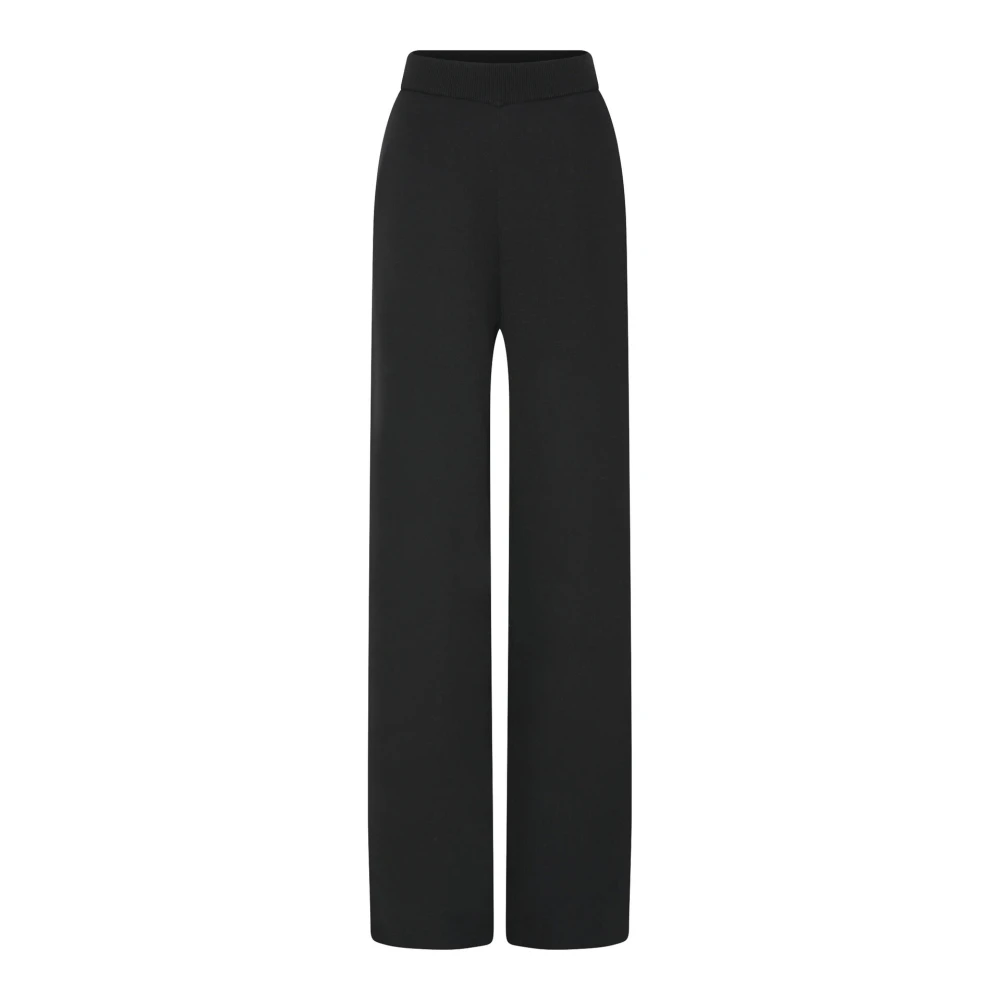 Heartmade Zwarte Gebreide Wijde Broek Black Dames