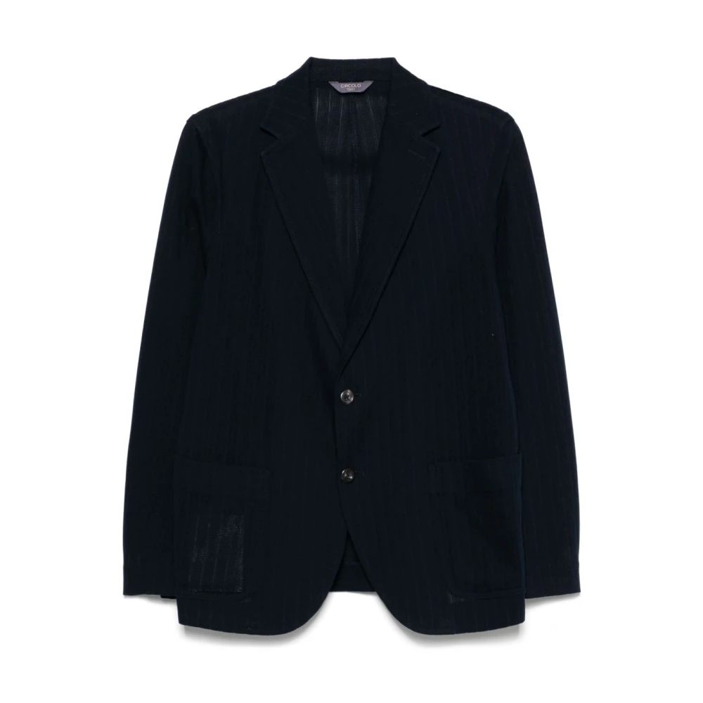Circolo 1901 Men's Blue Blazers, 2XL, Buttoned Jacket Notched Collar