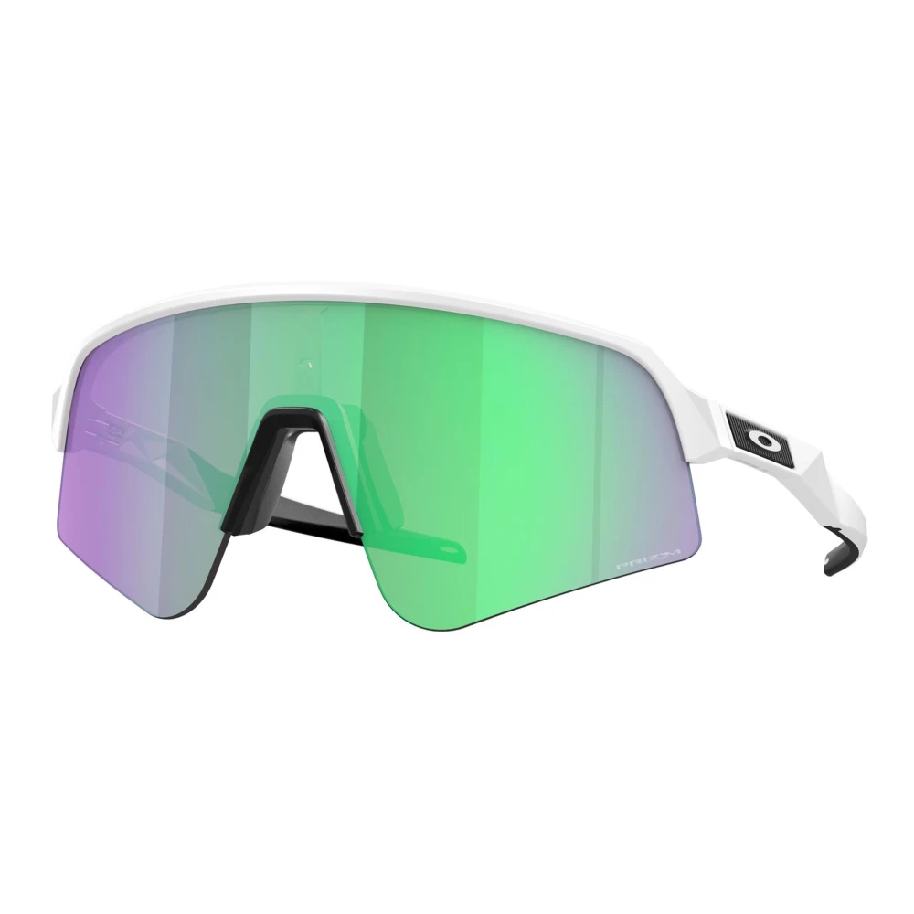 Oakley Matte Witte Zonnebril met Prizm Road Jade White Heren