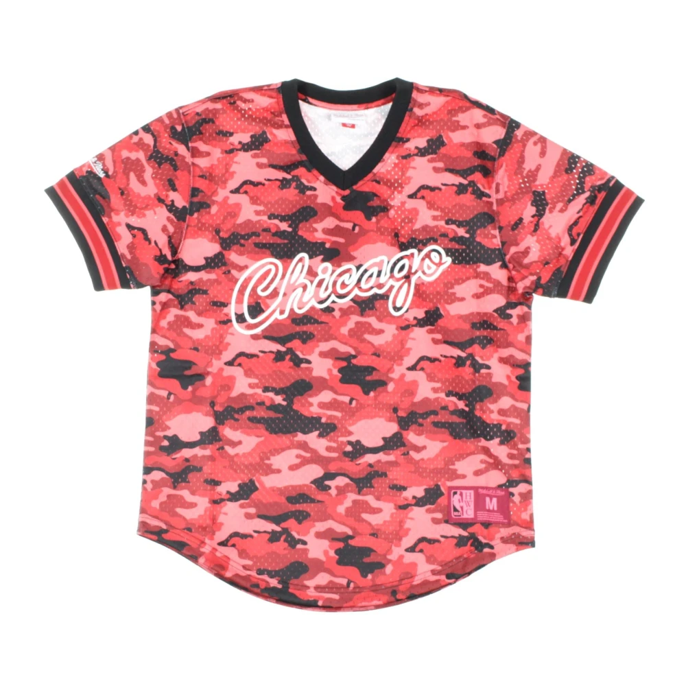 Mitchell & Ness NBA Camo V-hals Teamkleur Jas Red Heren