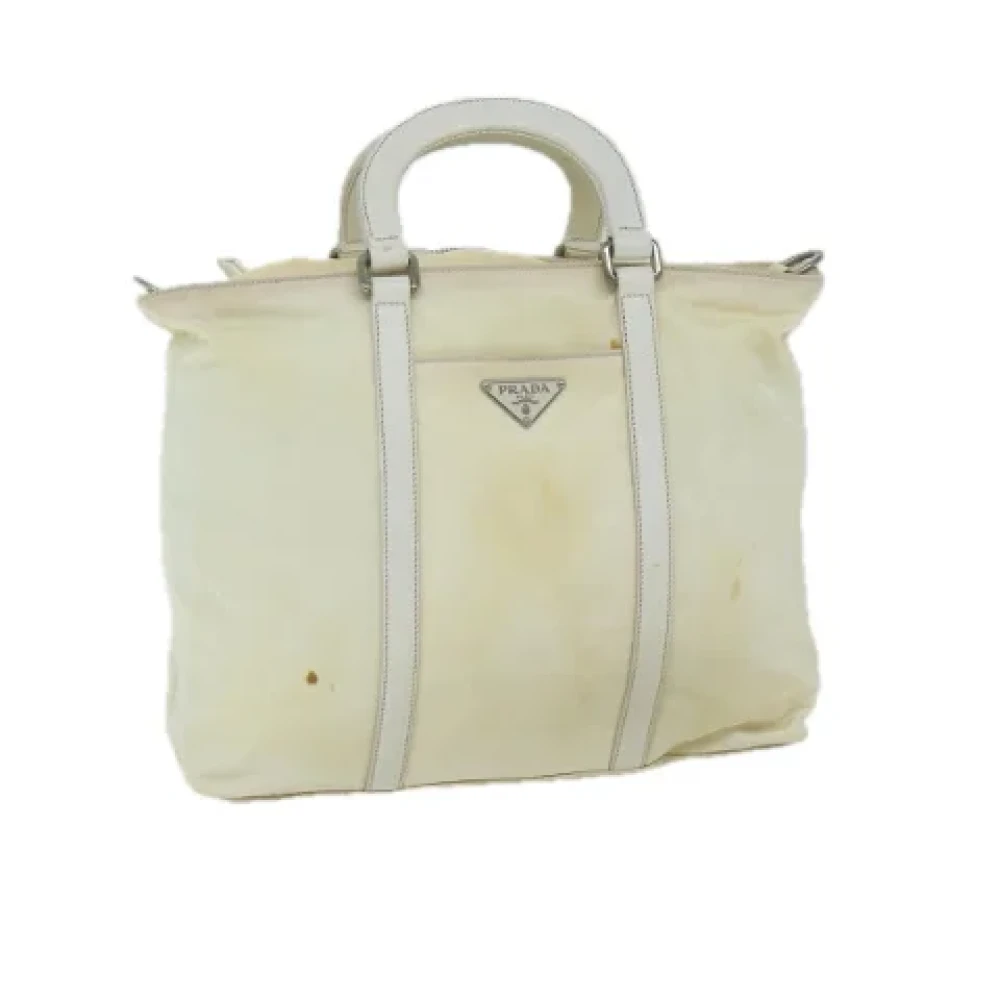 Prada Vintage Pre-owned Nylon handbags White Dames