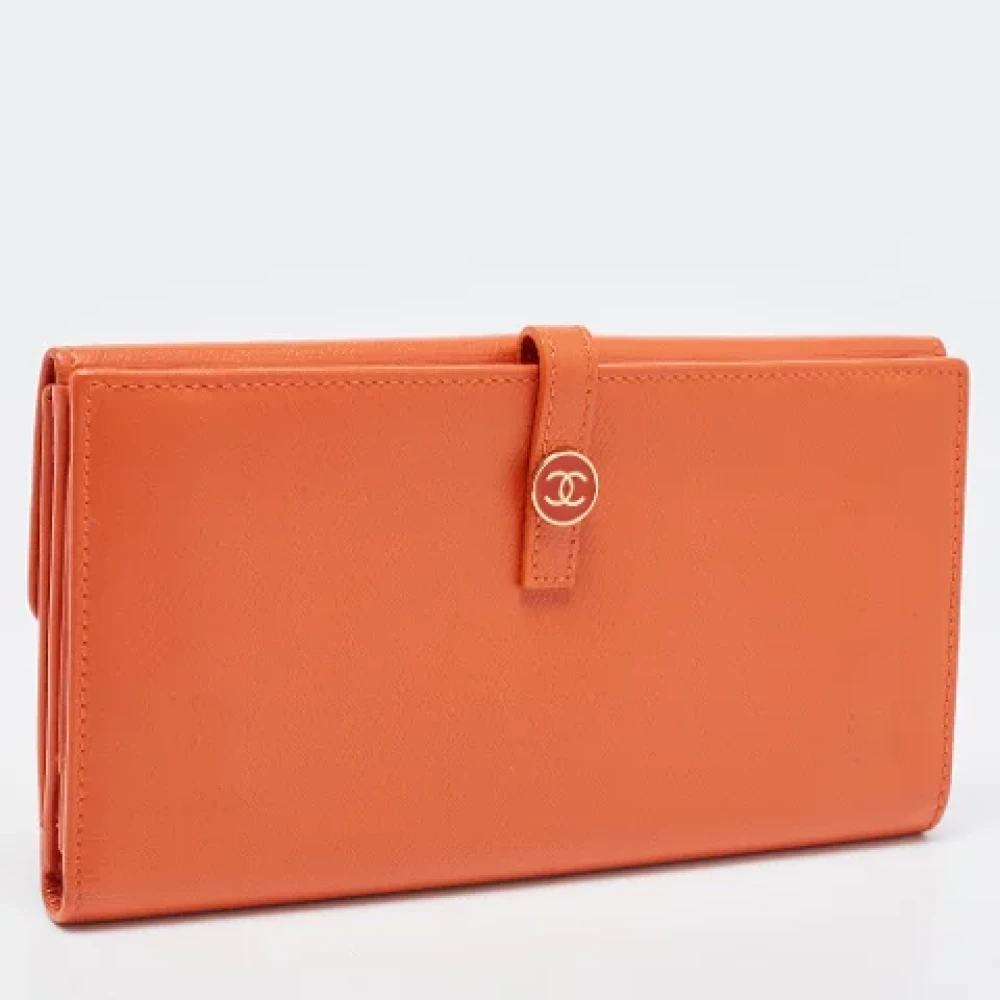 Chanel Vintage Pre-owned Leather wallets Orange Dames