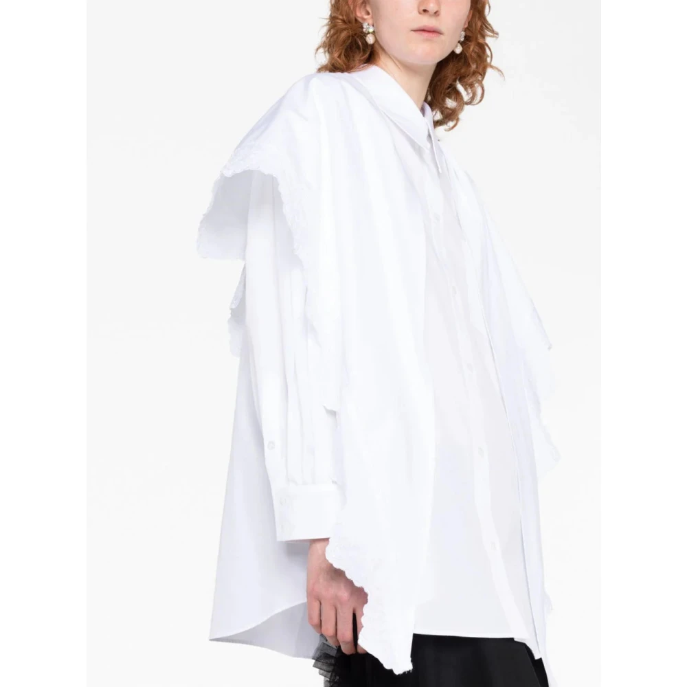Simone Rocha Geborduurde Overhemd met Puntkraag White Dames