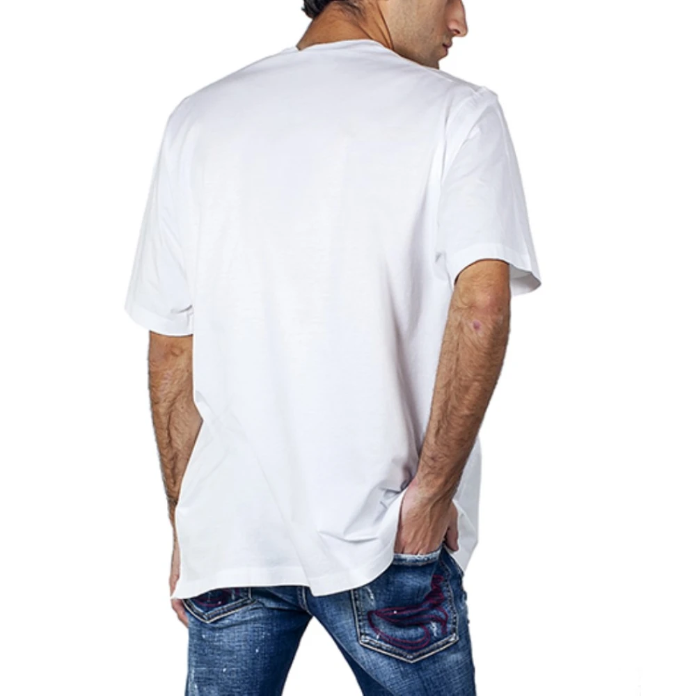 Dsquared2 Oversized Canada Flower T-shirt White Heren