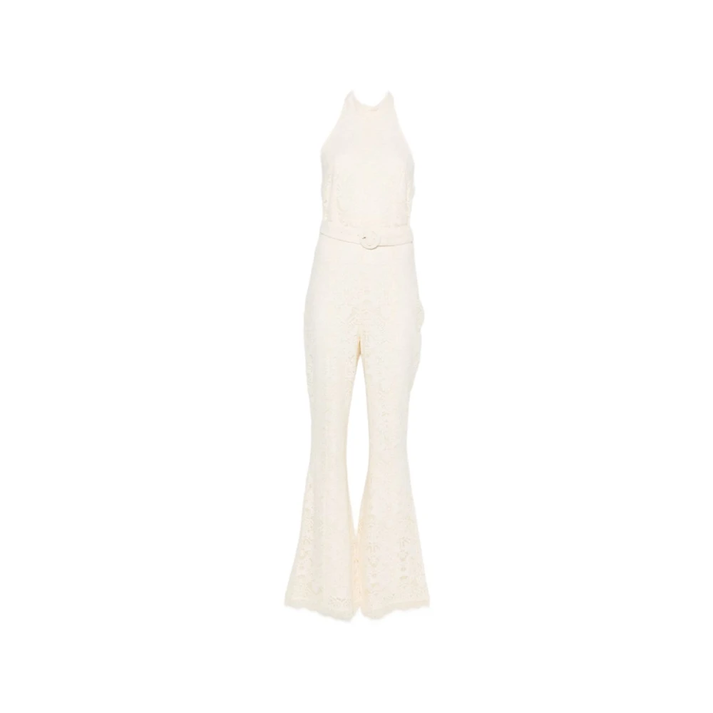 Twinset Beige Jumpsuits, Female, L, Neutrals Belted Jumpsuit