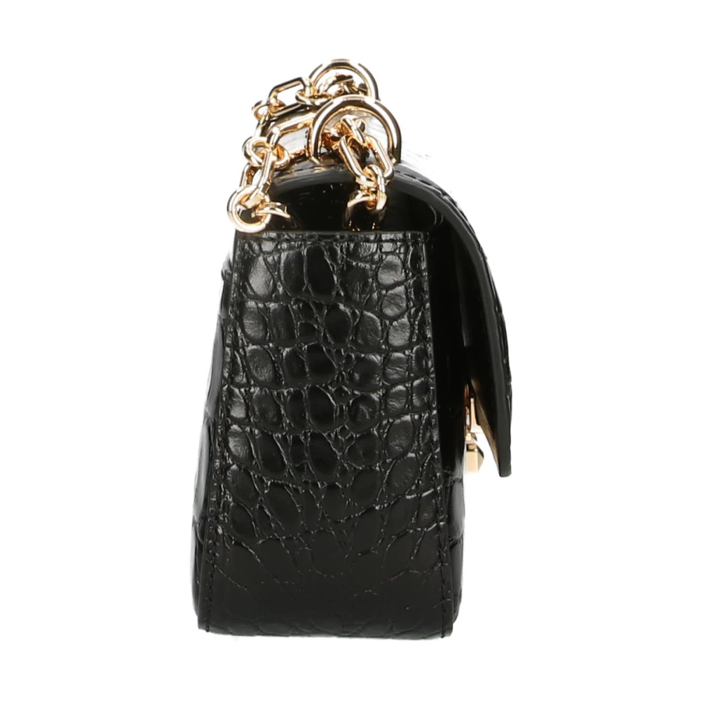 Michael Kors Zwarte leren schoudertas Magnetische sluiting Black Dames