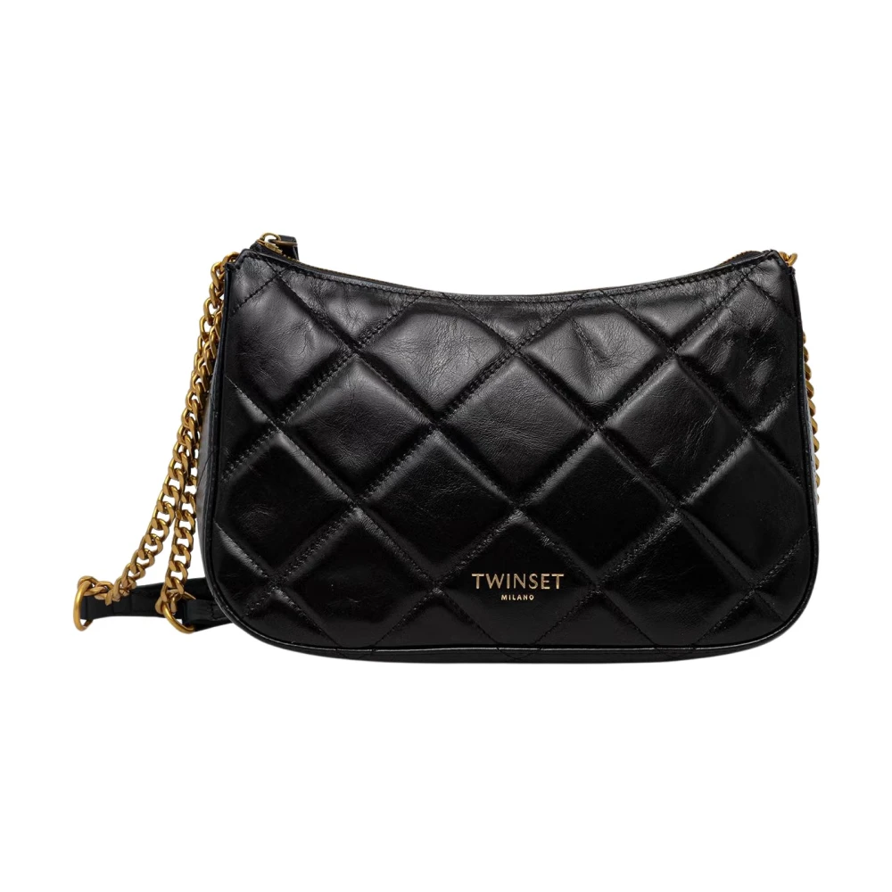Twinset Donna - Borsa Liliane Media In Pelle Quilted, Nero U - Immagine 3