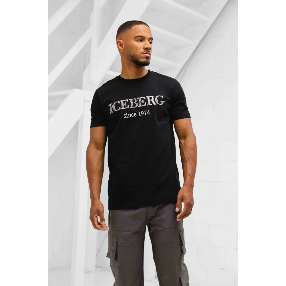 Iceberg 5D Logo T-Shirt Heren Zwart Black Heren