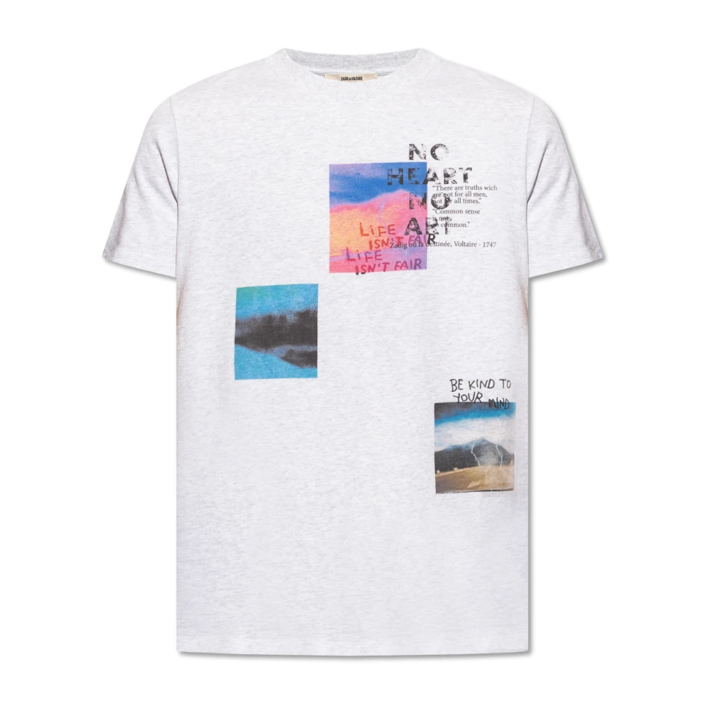 Zadig & Voltaire Bedrukt T-shirt Gray Heren