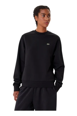 Sweatshirt i bomullsfleece med rund hals och avslappnad passform