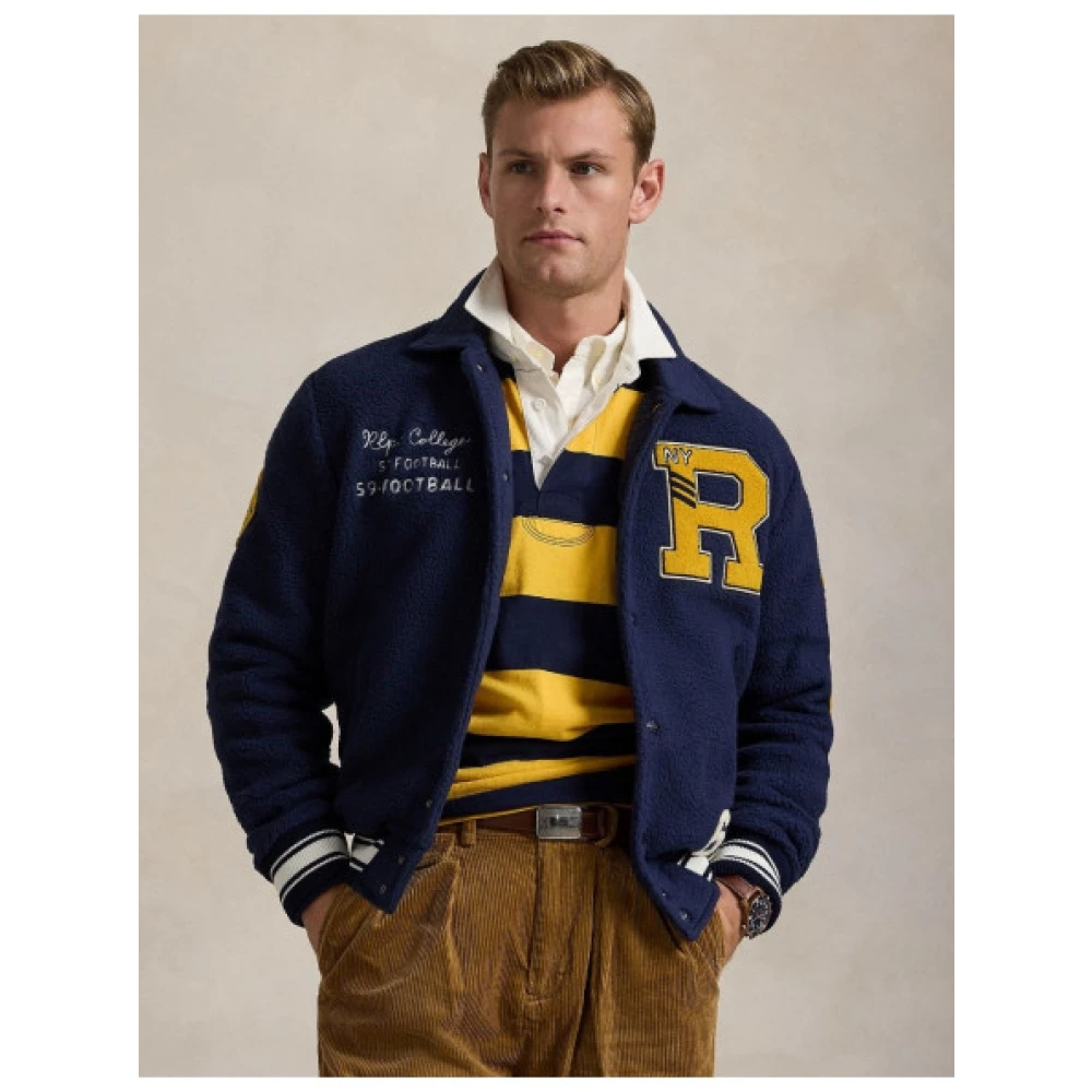 Polo Ralph Lauren Vintage Teddy Fleece Jack Blue Heren