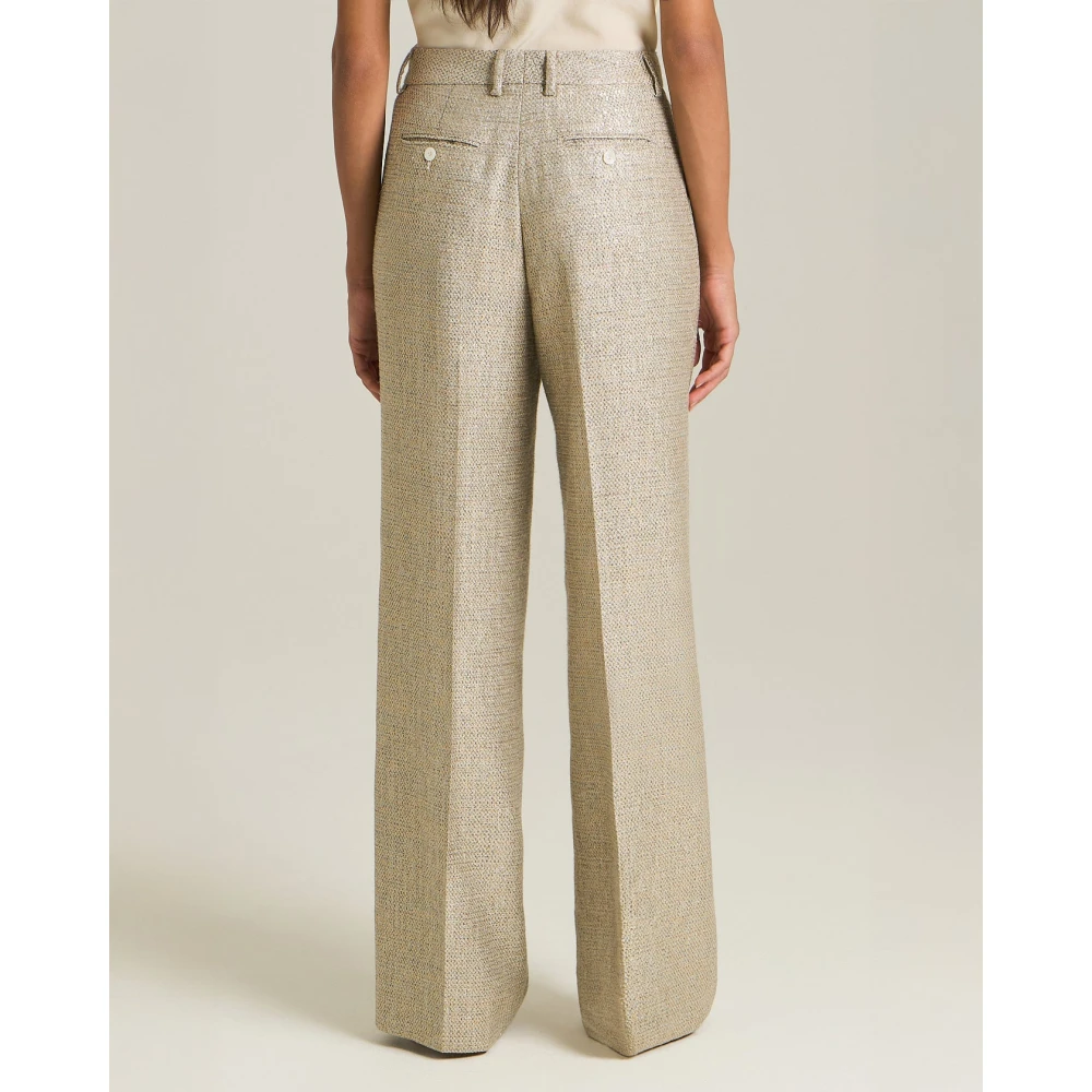 Kiton Lamé Effect Broek Beige Dames
