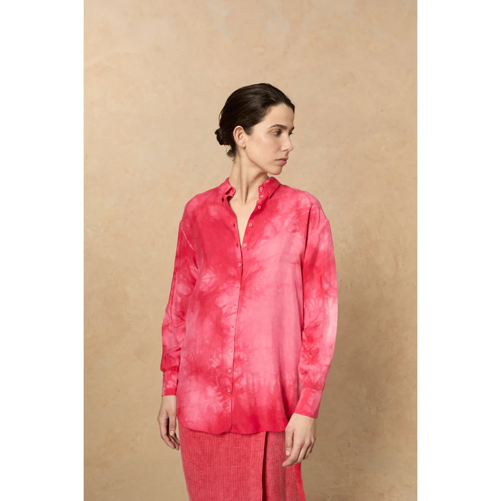 Cortana Roze Zijden Shirt Maltinto Stijl Pink Dames