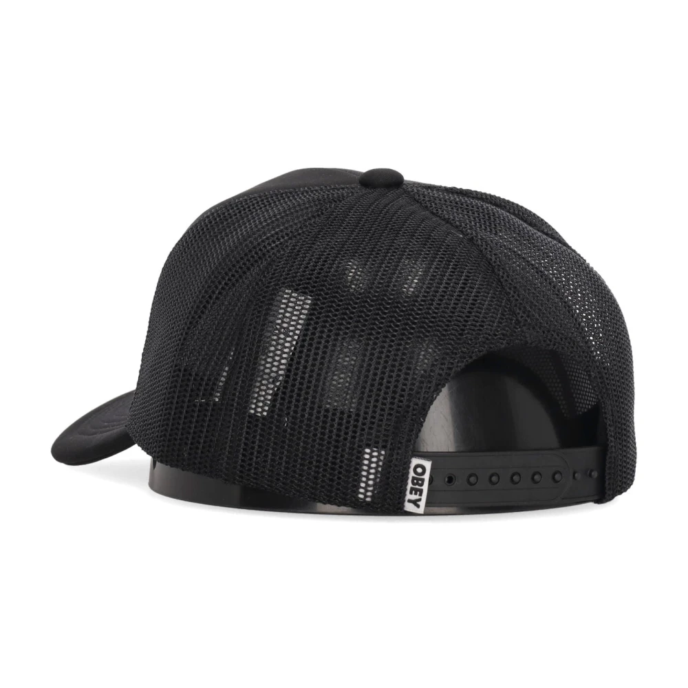 Obey Zwarte truckerpet met gebogen klep Black Heren