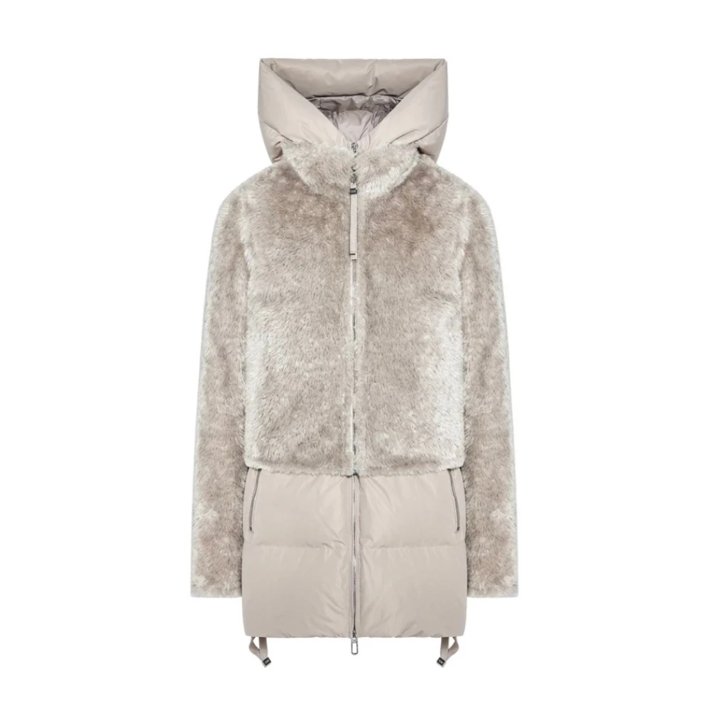 Duno 2-in-1 Fluffy Jas met Capuchon Beige Dames