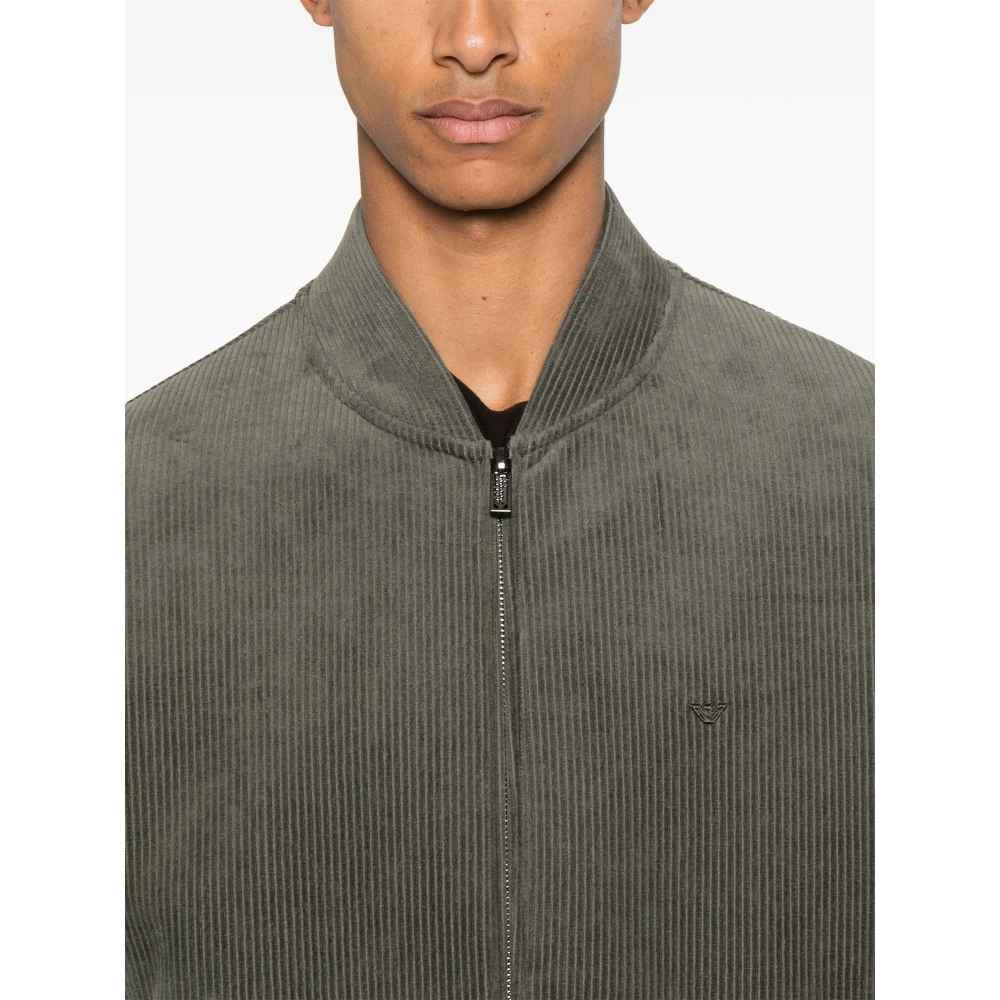 Emporio Armani Sweatshirt met ritssluiting en opstaande kraag Gray Heren