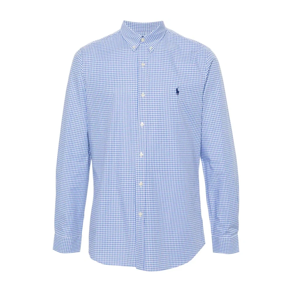 Polo Ralph Lauren Rutig Stretch Poplin Skjorta Blue, Herr