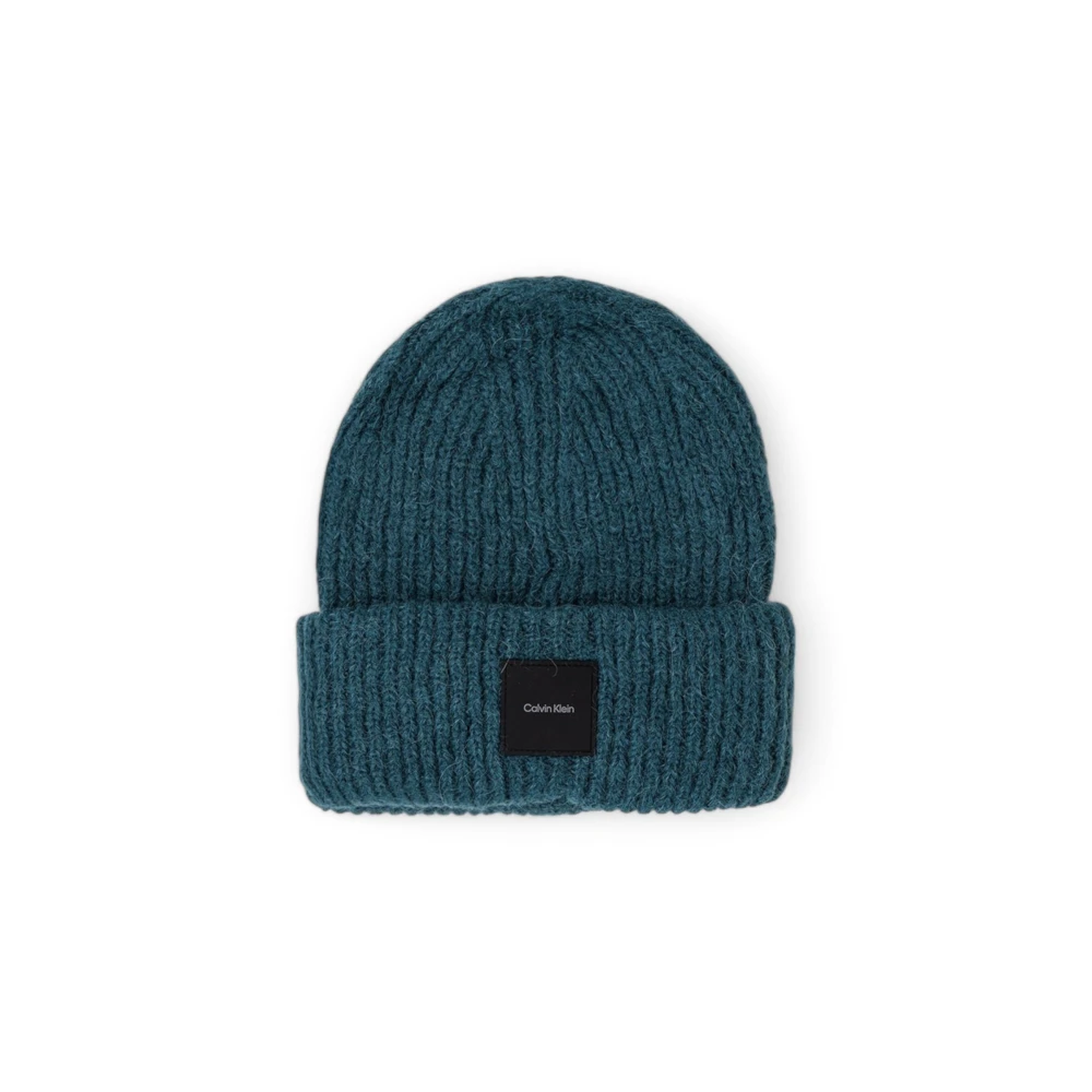 Calvin Klein Men's Green Accessories, One Size, Alpaca Wool Knitted Cap