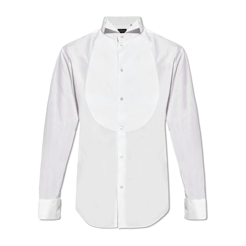 Emporio Armani Men's White Formal Shirts, S, Cotton Shirt
