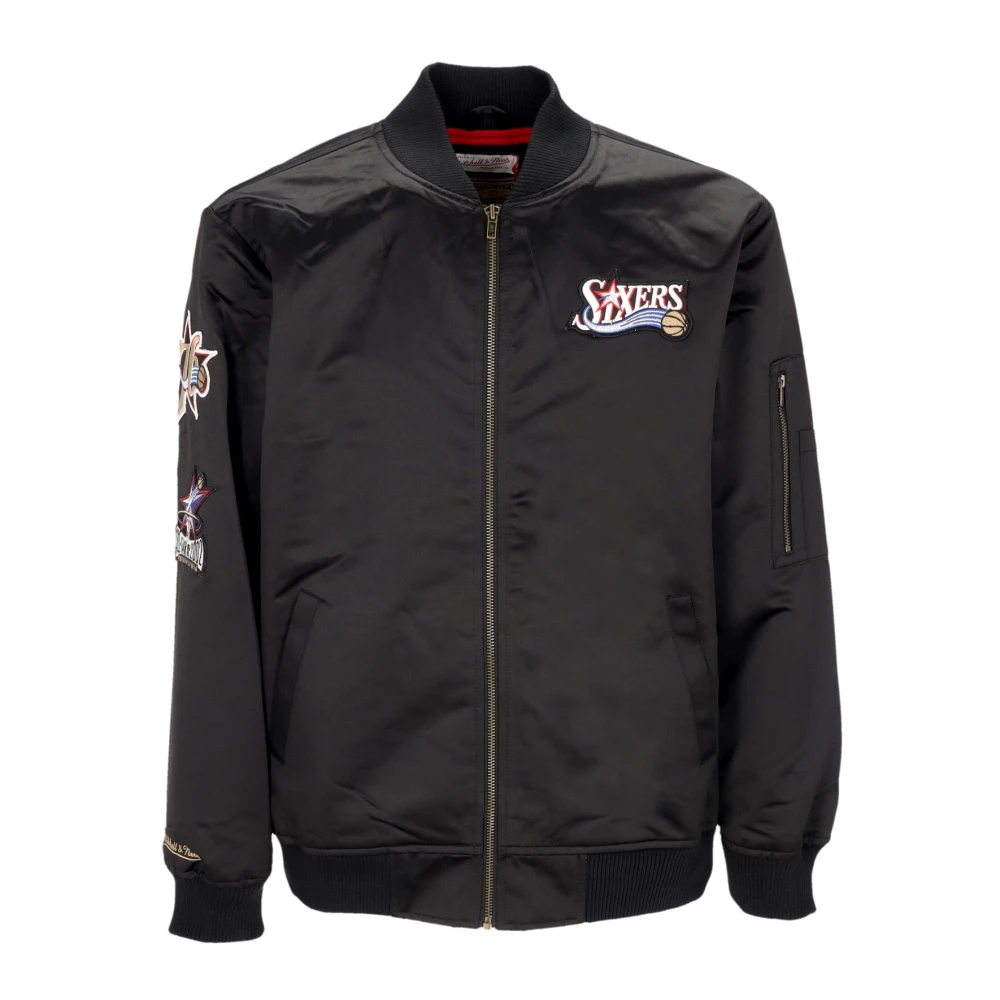 Mitchell & Ness Philadelphia 76ers Lichtgewicht Satijnen Bomberjack Black Heren