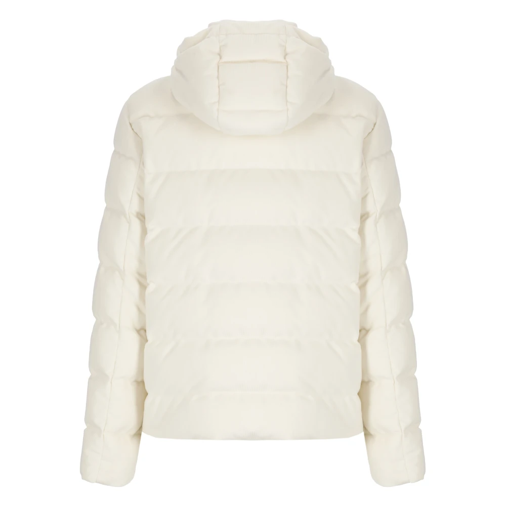 Herno Ribfluwelen Donsjas met Capuchon Beige Heren