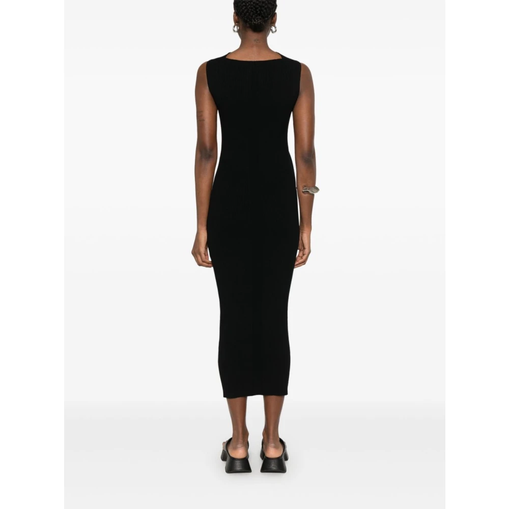 Rick Owens Gebreide Lange Jurk Black Dames