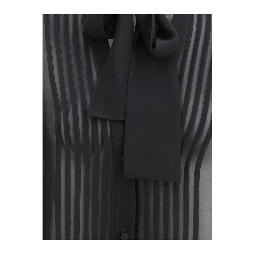 Tom Ford Zijden Georgette V-hals Shirt Black Dames