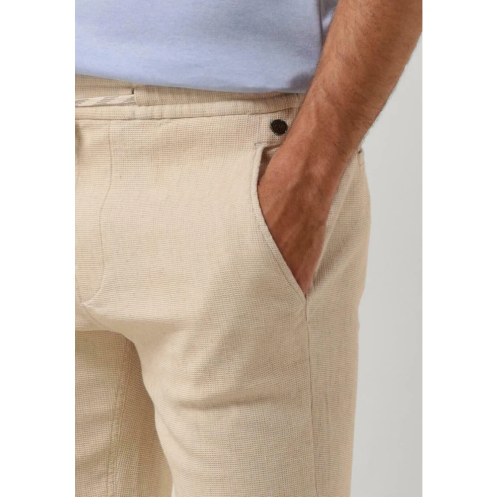 Cast Iron Beige Wafelstructuur Chino Shorts Beige Heren