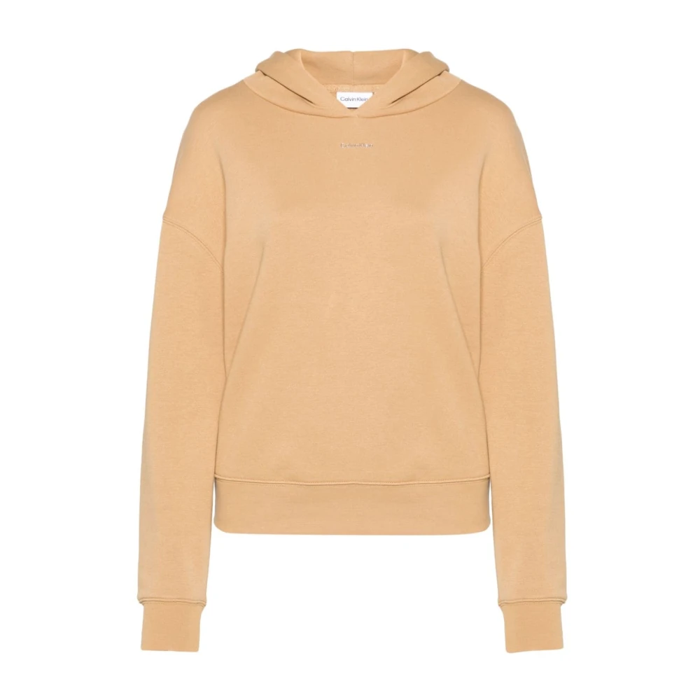 Calvin Klein Bruine Hoodie Biologisch Katoen Brown Dames