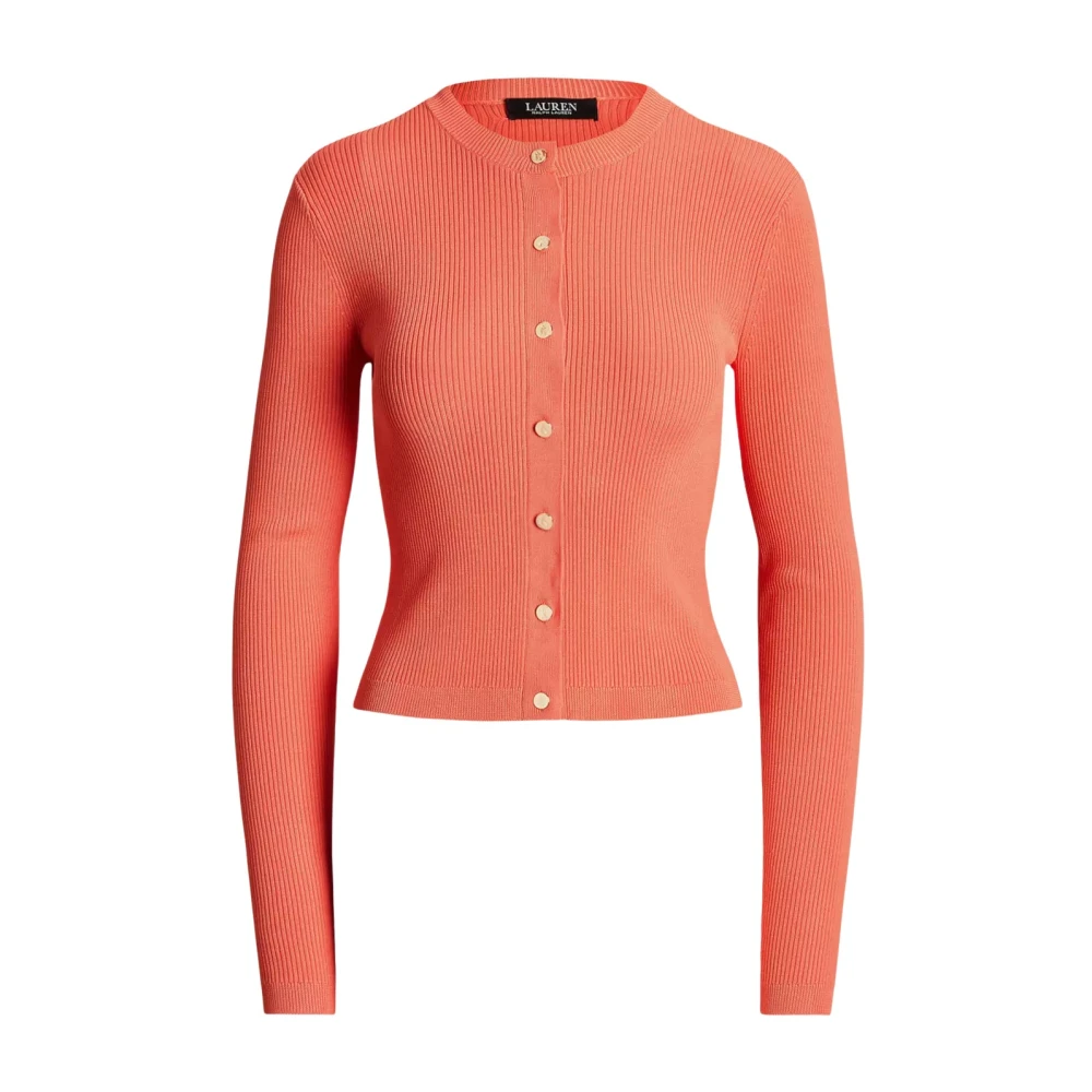 Ralph Lauren Gebreid vest met strepen Orange Dames