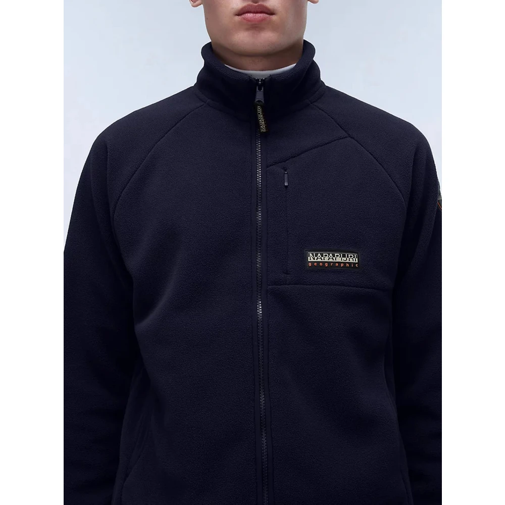Napapijri Casual Zip Fleece Sweater Blue Heren