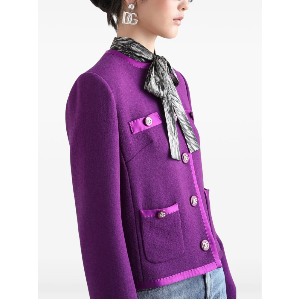 Dolce & Gabbana Paarse Stijlvolle Jassen Purple Dames