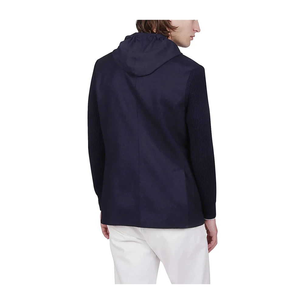 Eleventy Geribbelde detail wollen blend blazer Blue Heren