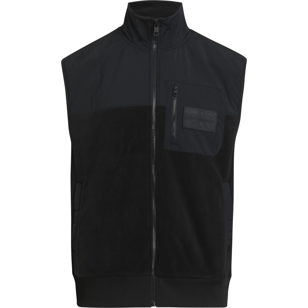 Calvin Klein Men's Black Logo Gilet Jacket - Waistcoats - M - Jackets