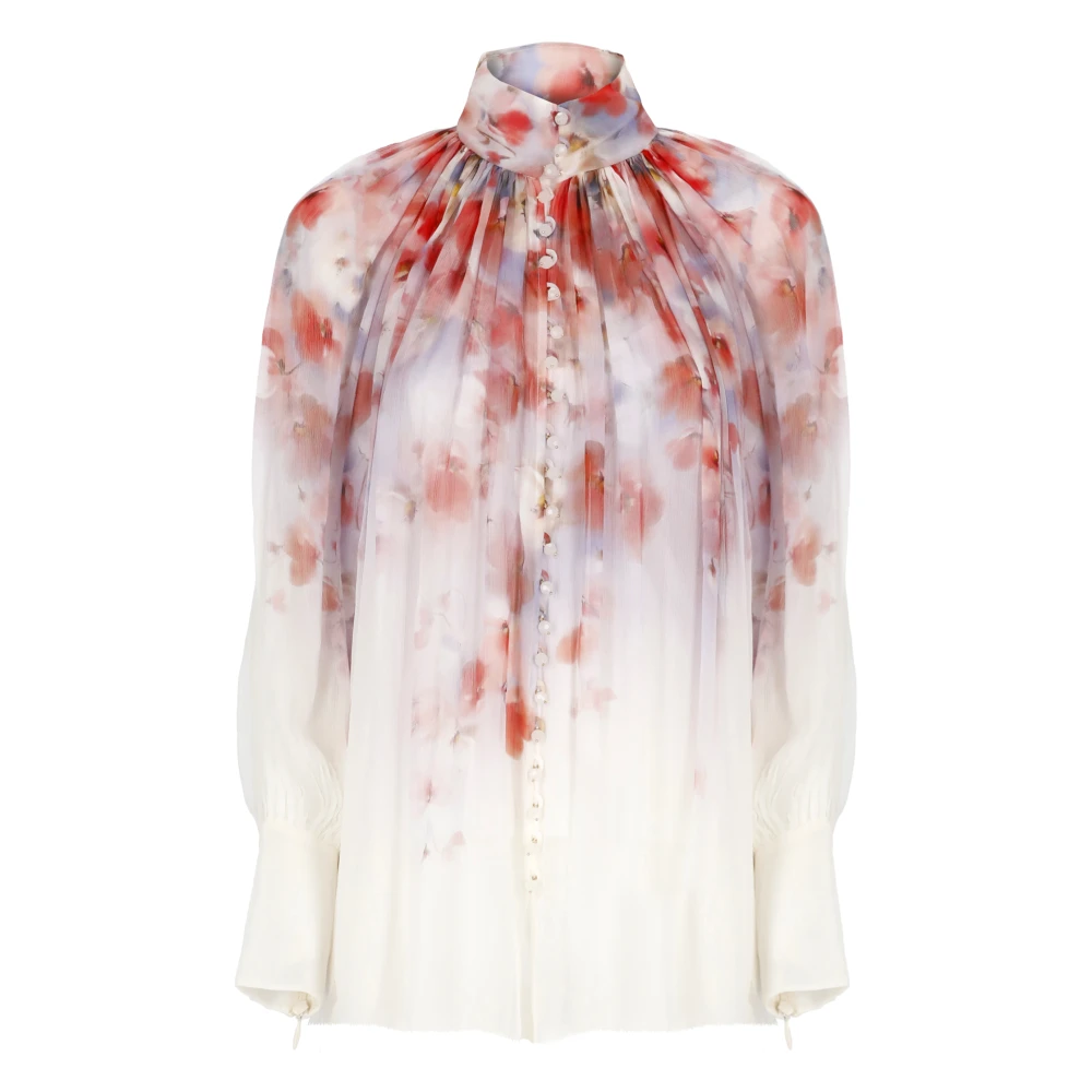 Zimmermann Bloemenpatroon hoge hals blouse Multicolor Dames